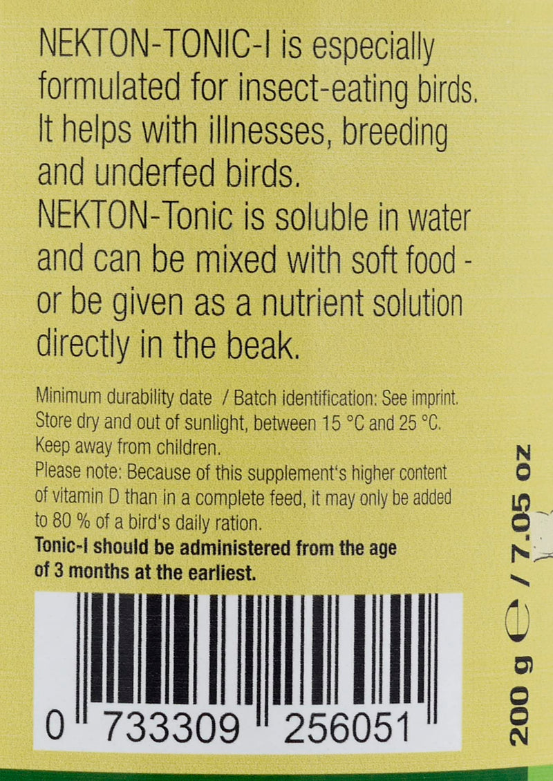 Nekton Tonic-I for Insect-Eating Birds 200Gm (7.05oz), Pale Yellow 200gm/ 7oz. - PawsPlanet Australia