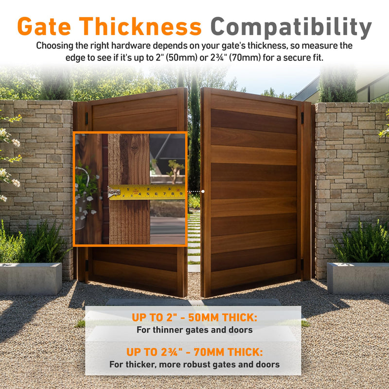 GateMate 2”(50mm) Double Locking Premium Long Throw Lock, High Security, Stainless Steel, Corrosion Resistant, Ideal for Doors and Gates, Robust and Durable Locking Mechanism. 50mm Double Keyed Lock