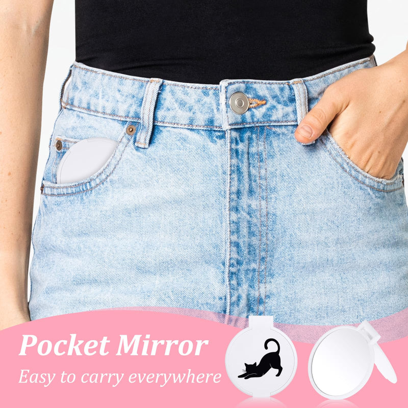72 Pcs Mini Compact Mirrors Bulk, Portable Round Folding Makeup Mirror Set for Purse Travel Women Daily Use White