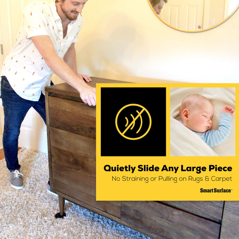 Furniture Sliders for Carpet - 16 Pack - 3.5" Round | 8295 Coasters for Heavy Furniture - Protect Your Carpeted Floors