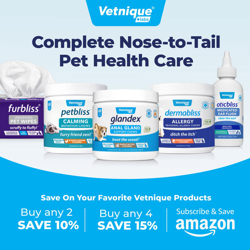Vetnique Labs Furbliss Shampoo for Dogs with Itchy Skin, Hypoallergenic, Calming for Sensitive Skin Grooming Care Puppy Shampoo (Anti-Itch) Anti-Itch - PawsPlanet Australia