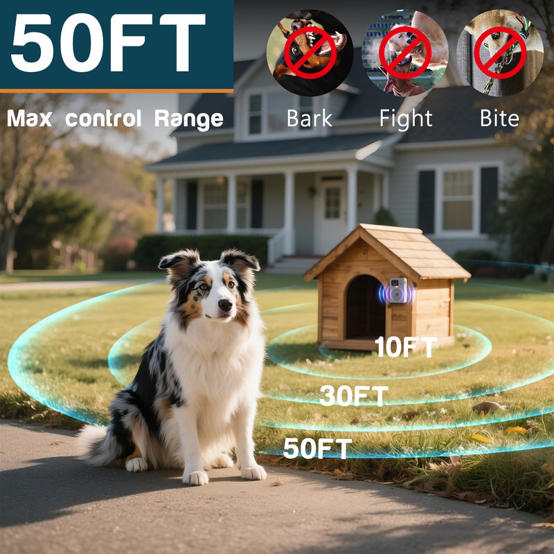 Anti Barking Devices, Ultrasonic Dog Bark Deterrent Devices, Dog Barking Control Device, Rechargeable Dog Silencer, Bark Box, Dog Barking Stopper for Dogs Training Indoor & Outdoor (White) White
