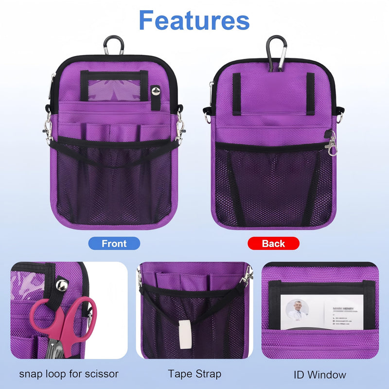 Aylashine Nurse Fanny Bag with Medical Gear Pockets, Nurse Waist Bag Organizer for Storage of Stethoscope, Tape Holder, Bandages, Scissors and Other Emergency Supplies Pink