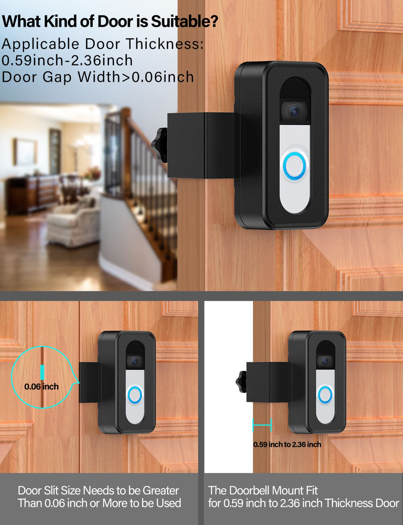 Anti-Theft Video Doorbell Mount, No-Drill Mounting Bracket for Apartment Renters Home Office Room, Fit for Most Kind Brand of Video Bell (Easy to Install)