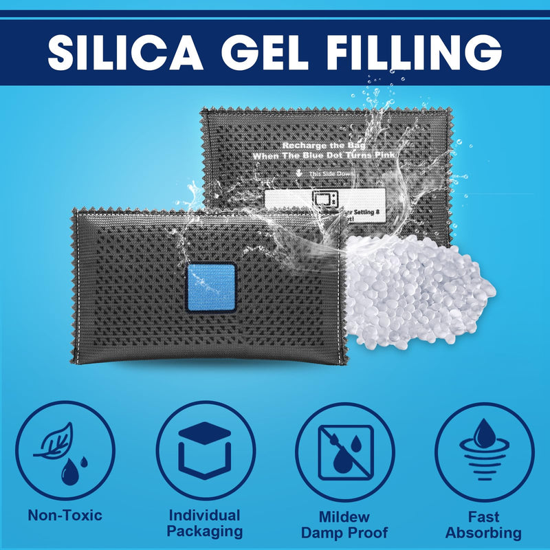 Timgle 10 Pack 200g Rechargeable Desiccant Moisture Absorbers for Storage Silica Gel Moisture Absorber Bags Desiccant Dehumidifier Bag for Home Closets Gun Safe and Cars Water Vapor Absorbing 0.2 Kilograms