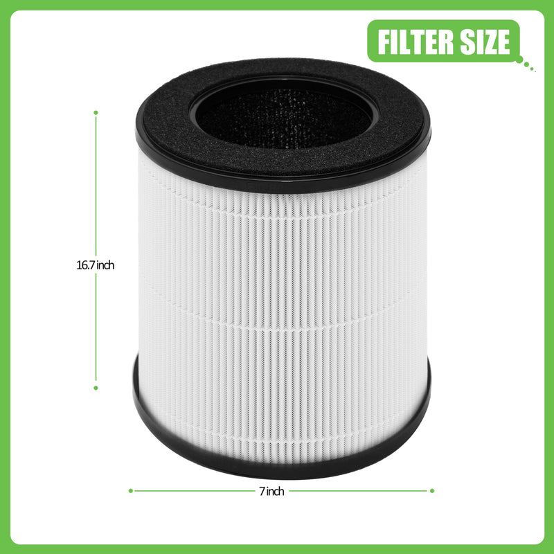 B-D02L/ M05 Replacement Filter, Compatible with MOOKA B-D02L/M05 & KOIOS B-D02L and VEWIOR B-D02U Air Purifier, 3-in 1 H13 True HEPA Filter, 2 Pack