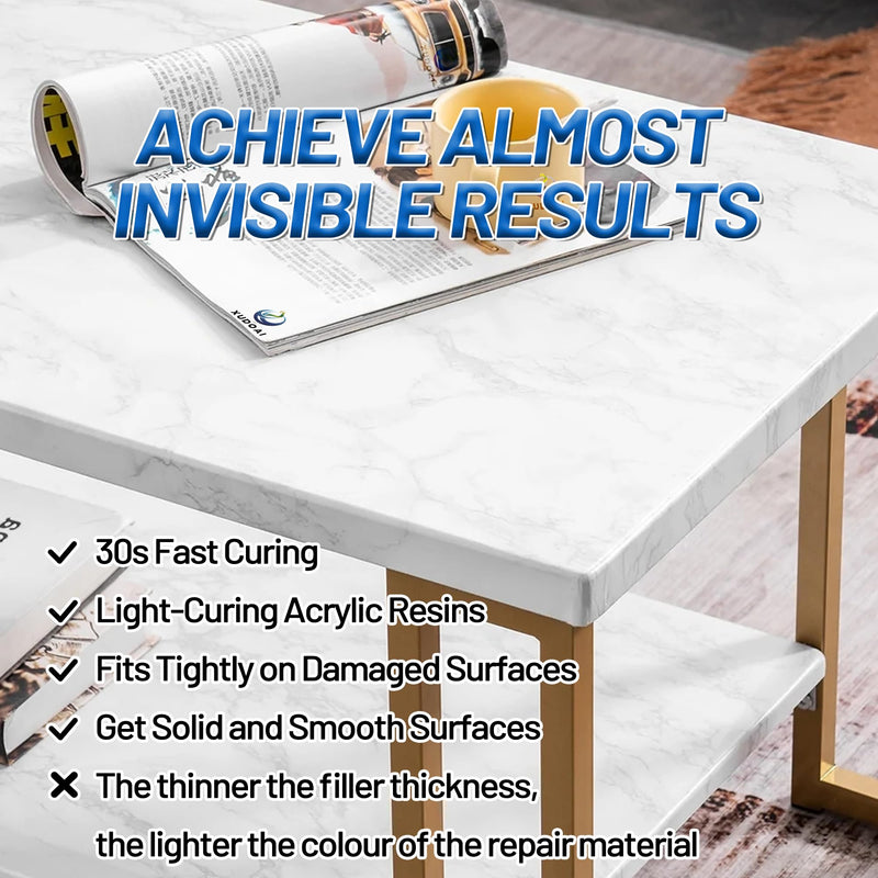 Quartz Countertop Repair Kit (Clear, White, Gray, Beige) 30s Fast Curing DIY Fix Luxury Stone, Granite Marble Acrylic Porcelain Fiberglass Quartz Countertop Chip Repair Kit for Cracks Holes Scratches - NewNest Australia