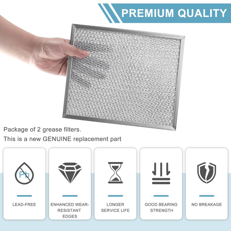 2 Pack Aluminum Range Hood filter 97006931 Replacement for Bro-an Nu-tone Range Hood Grease Filter PART#S97006931 (10-1/2 x 8-3/4 in) BP29, 88150, 99010121 by AMI PARTS 2