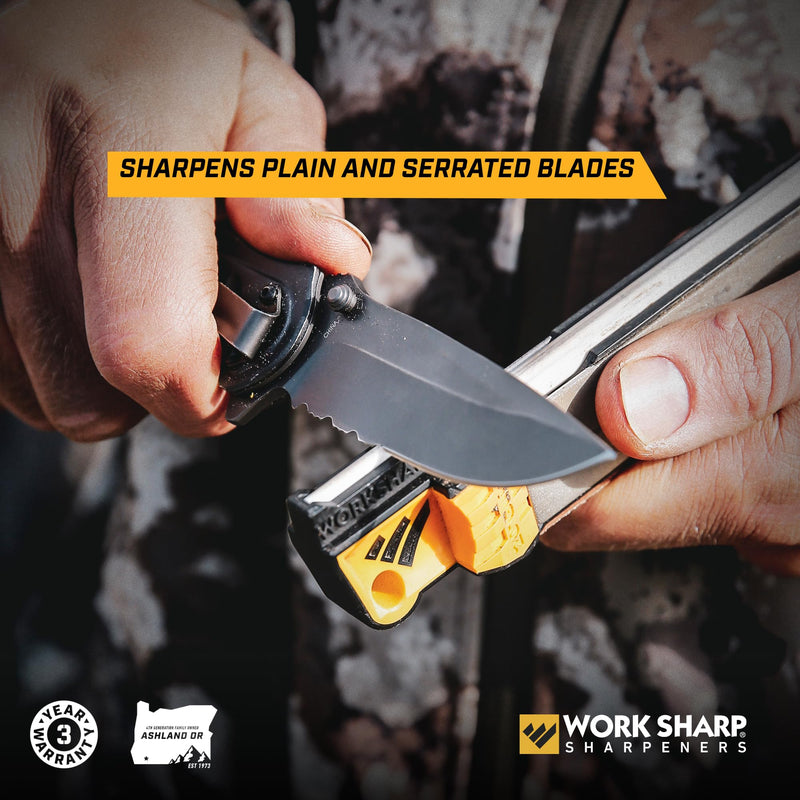Work Sharp Guided Field Sharpener, Compact Travel Knife Sharpener Tool Single
