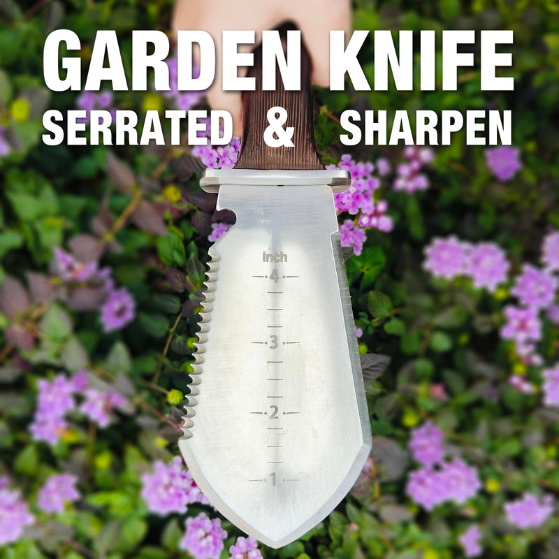 Hori Hori Garden Knife Heavy-Duty small gardening Trowel, for quick digging, cutting, weeding