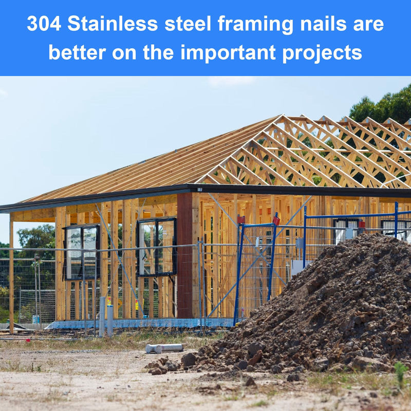 34-30 Degree 2 Inch Ring Shank Paper Framing Nails,240-Pack | 304 Stainless Steel D Head Tape Strip Nails for 30 to 34 degree Framing Nailer,fits indoor and outdoor building projects 2" -- 240 PCS