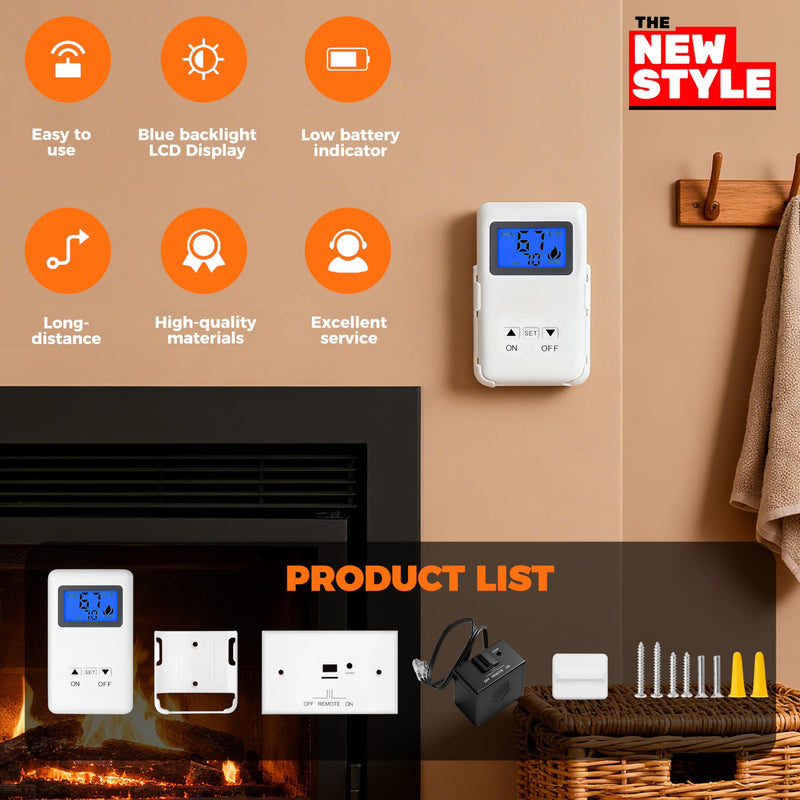 The Remote Control ON/Off and Thermostatic Kit for Gas Fireplace,for Ambient Majestic Vermont-castings skytech monessen etc,Millivolt Gas Valve Fireplaces and Stoves