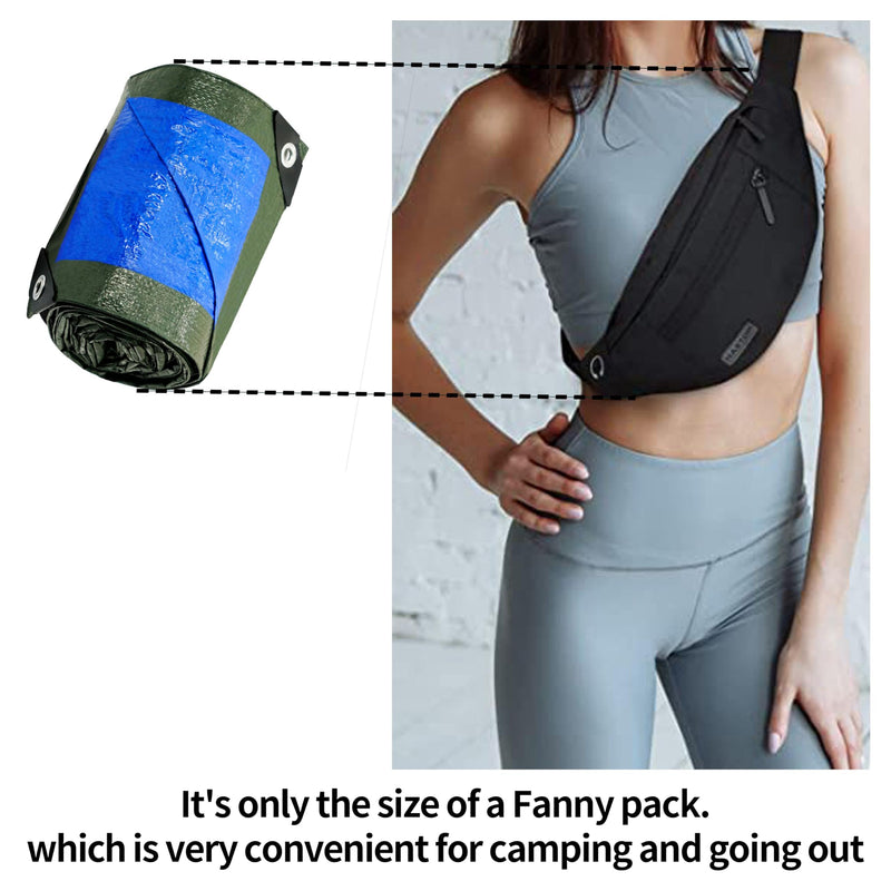 TARPAL 4x6 Green Tarp Waterproof (2 Pack) Small tarps Multipurpose Protective Cover All Purpose Poly Tarps Cover for Firewood Outdoor Furniture etc Green / Blue 4×6feet（2-pack）-Finished size