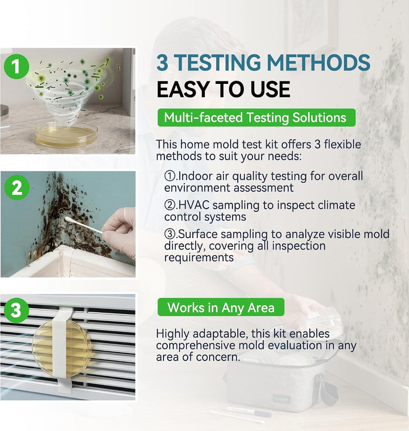 Mold Testing Kit with 5 Individual Tests - DIY Mold Test Kit for Home - Includes Detailed Mold Identification Guide - Fast and Reliable Mold Detector for Home - NewNest Australia