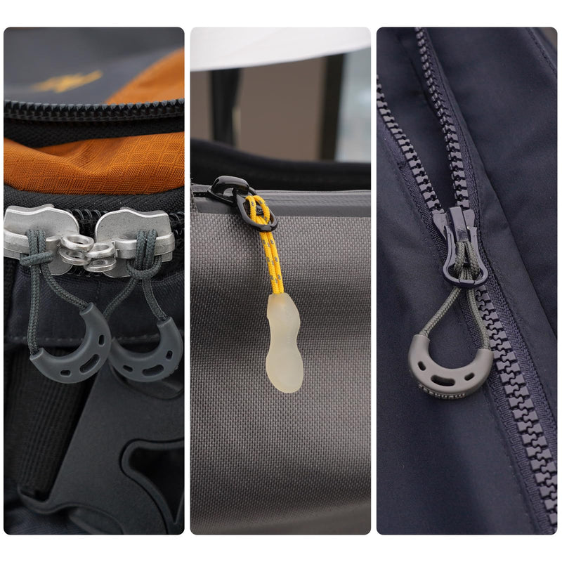 munkees Zipper Puller Replacement Nylon Pull Rope 3 in Pack, Normal, Glow in The Dark, Grey Normal Glow in dark Grey