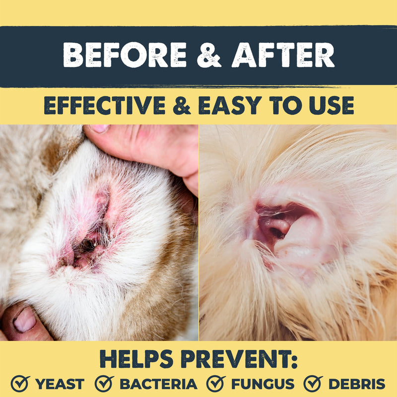 Mighty Paw Waggables Dog Ear Wash - 4 oz (Made in USA) | Cleaner Solution. Wash Cleaner Aloe Vera Pet Drops. Liquid Cleaner for Dogs. for Itchy, Yeast & Healthy Ear Canals - PawsPlanet Australia