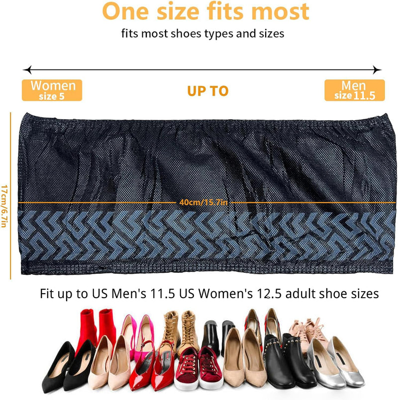 Shoe Covers Disposable 50 Pack (25 Pairs) - Durable, Non-Slip, Water Resistant, and Recyclable Boot Covers for Indoor and Outdoor Use - One Size Fits Most (Non-woven-Black) Black Set -50pack