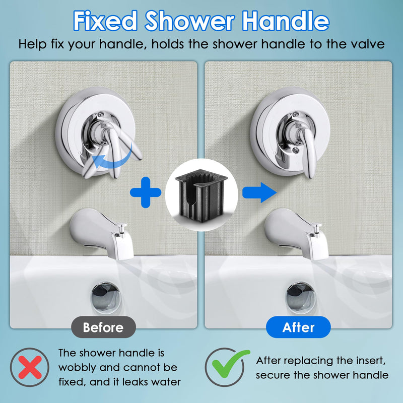 Dreyoo 10 Pcs Shower Faucet Handle Insert Compatible with Kohler, 1.5cm x 1.4cm x 1.2cm Shower Handle Parts Compatible with Kohler 1060514, Nickel Chrome Plated, Easy to Install - NewNest Australia