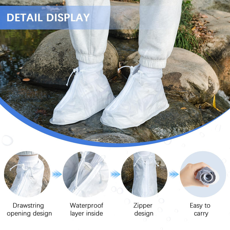 Waterproof Shoe Covers 2 pairs Rain Shoe Covers for Men Women and Children for Outdoor Activities XXX-Large