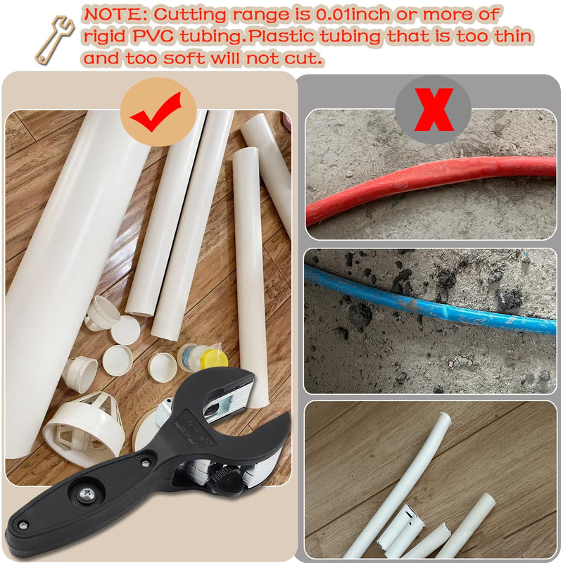 Ratcheting Tubing Cutter, Copper Pipe Cutter, Tubing Cutter 5/16" To 1 1/8", 2 in 1-360° Close Quarters Tube Compact Cutter with Deburring Tool, Pex Cutter Tool for Cutting Copper and Metal Pipes.