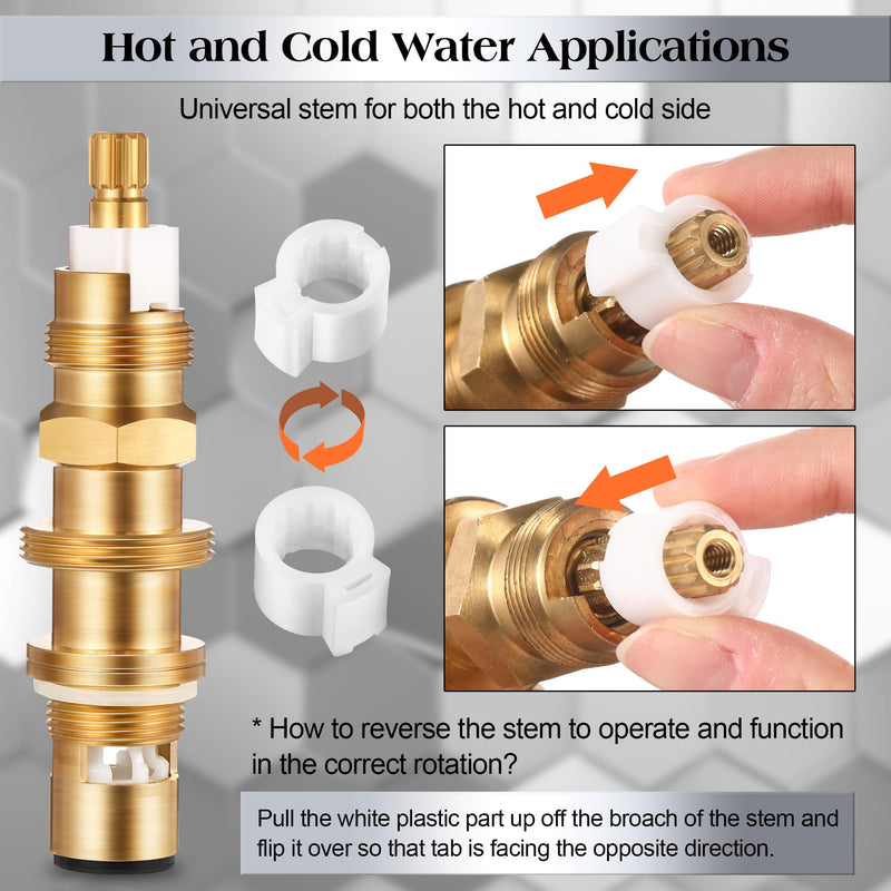 Dreyoo Ceramic Disc Cartridge Replacement for 910-030, Shower and Faucet Stem Compatible with Price/Pfister, Shower Valve Faucet Cartridge Brass Construction (2 Pack) 2