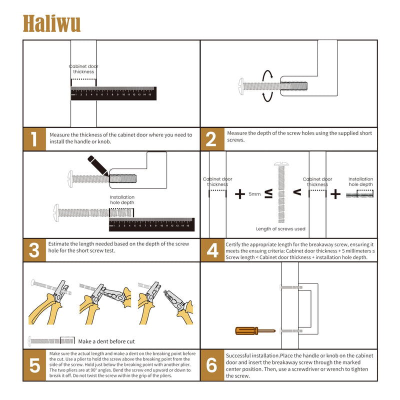 Haliwu 10 Pack Brushed Brass Cabinet Pulls, 5 Inch Hole Center Drawer Pulls, Gold Handles, Zinc & Aluminum Alloy Brushed Finish, Hardware for Bathroom and Kitchen, Two Gold Colors 5 inch (128mm) hole spacing