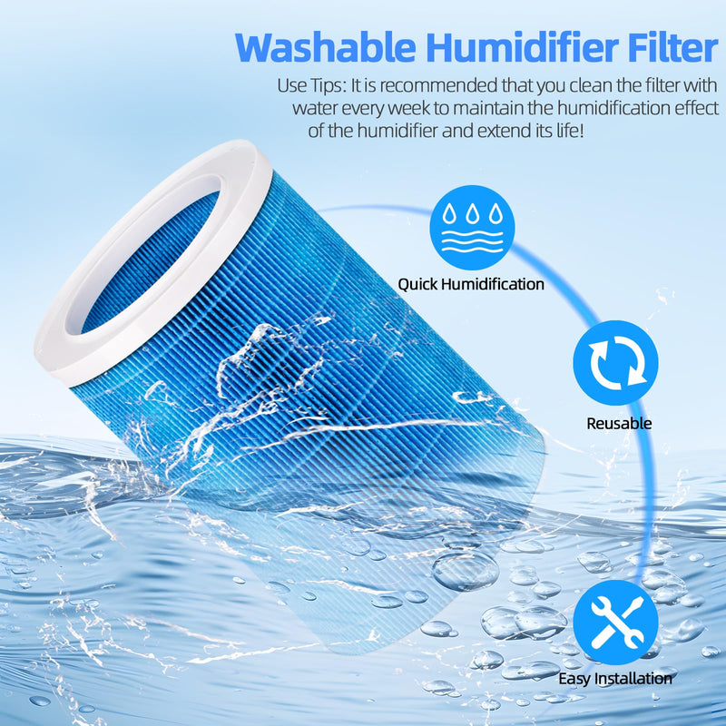 Aiskaer Humidifier Replacement Filter Compatible with Lamon MistZero/MistZero B/MistZero S and Compatible with Mifasol 5L Evaporative Humidifier, Evaporative Washable Humidification Filter,2-Pack