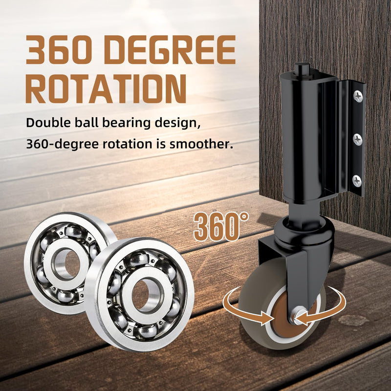 1 Pack Gate Wheel 2inch Gate Caster for Wooden Gate 80lbs Capacity 360 Degree Rotation TPR Rubber Tire Spring-Loaded Gate Wheels with Screws & Screwdriver(Black) TPR-2inch(black)