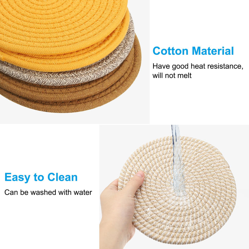 PATIKIL Trivets for Dishes 8 Inch, 5 Pack Trivets Mat for Pots and Pans Heat Resistant Hot Pads Pot Holders for Kitchen Table Counter, Light Grey