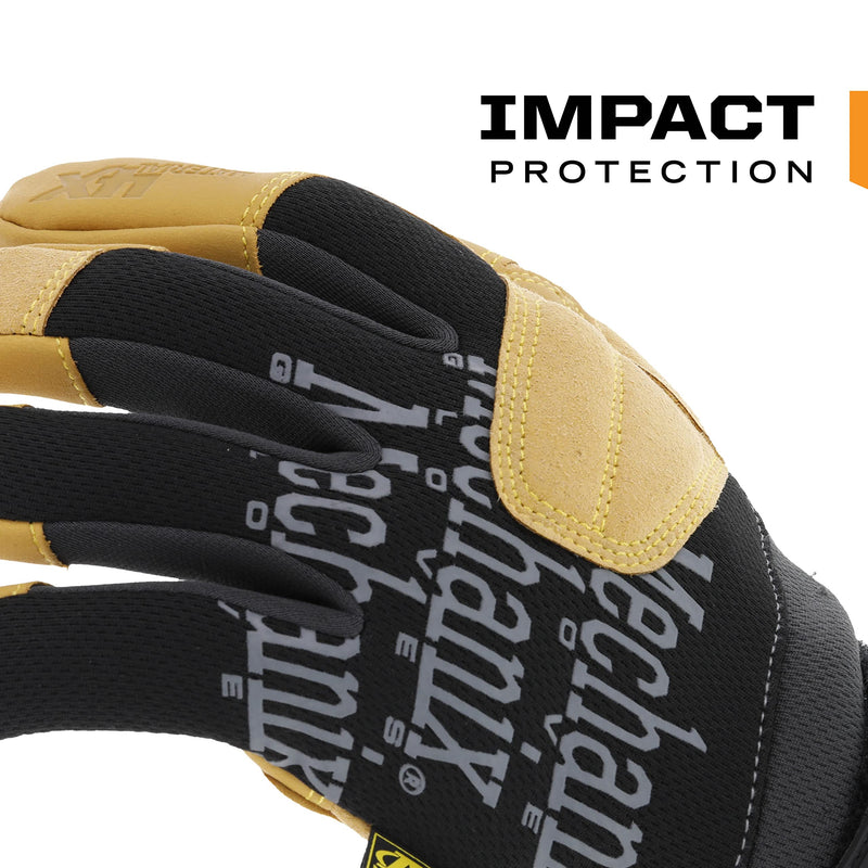 Mechanix Wear Material4X Padded Palm Gloves - Durable Abrasion-Resistant Gloves for Protecting Hands - Leather - TrekDrey Material - Machine Washable - Brown/Black - Large