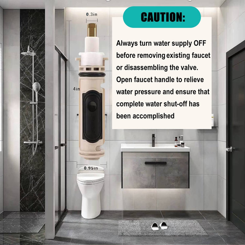 1222 Replacement Cartridge for Moen One-Handle Posi Temp Faucets,Tub Shower Replacement Part Compatible with Moen 1222 1222b Cartridge (2Pcs) 1222-2Pack