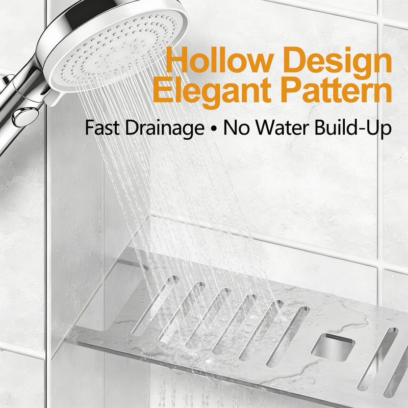 Neodrain Brushed Shower Niche Shelf, Fits 12 Inch Prefab Niches | 3mm Thick, Sturdy & Rustproof 304 Stainless Steel, Compatible with 1/8" Grout Lines, Fast Drainage,Tool-Free Drop-in, 1 Pack