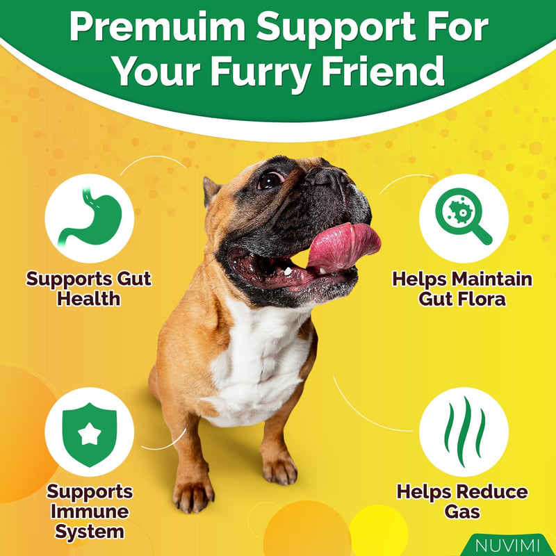 Probiotics for Dogs - Dog Probiotic & Prebiotic Tablets - Digestive Support Supplement for Gut Health, Tummy Relief, Itching, Diarrhea, Allergies, Bad Breath - 120 Chicken Flavor