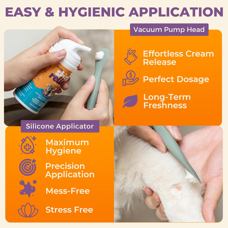 Dog Itchy Skin Relief Cream Hot Spot Treatment, Dogs Balm Rapid Healing Dry Itchy Skin with Colloidal Oatmeal Manuka Honey- 100g Lotion with Applicator