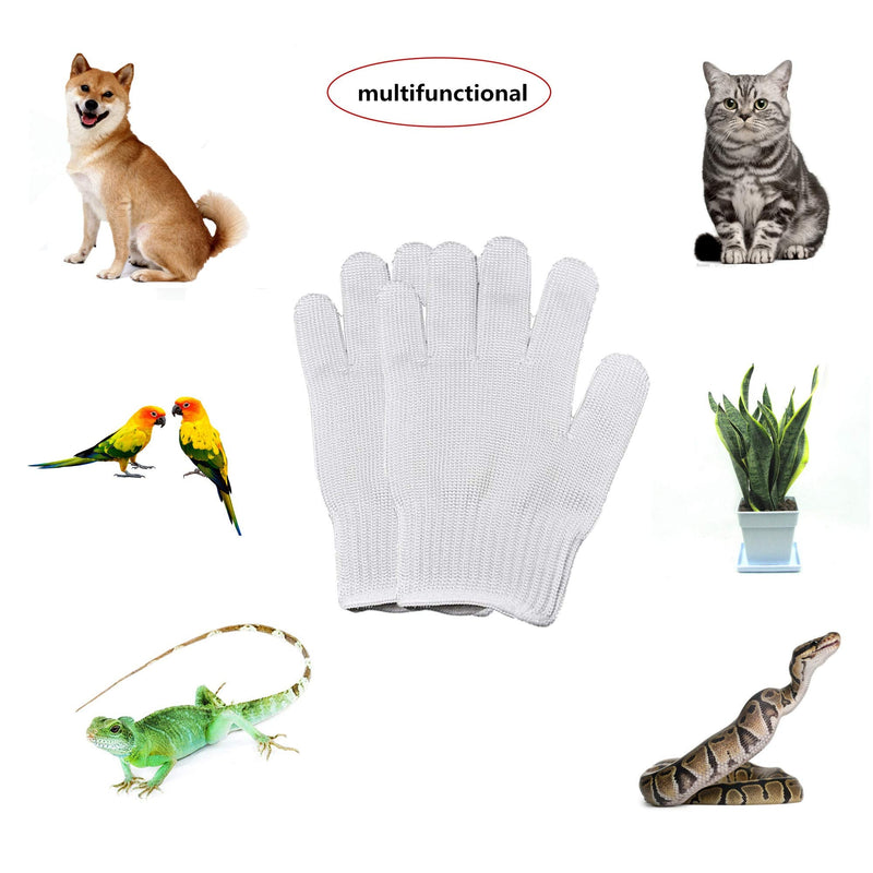 alfyng Bird Training Anti-Bite Parrot Chewing Protective Gloves, Small Animal Handling Gloves for Parrotlets Cockatiels Finch Macaw (1 Pair White)
