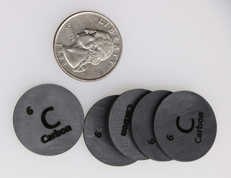 Carbon (C) 24.26mm Disc 99.99% Pure for Collection or Experiments