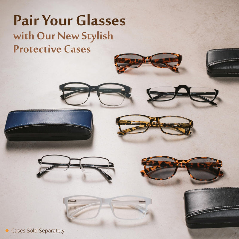 TruVision Readers Reading Glasses, Comfort Spring Hinges for Men and Women, 9501HP 01h-4-black 4.5 x