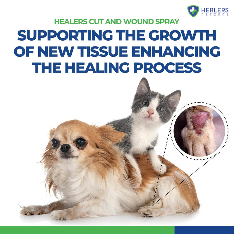 Healers PetCare Wound Cleanser - All Animal Wound and Skin Care Spray - Clean, Flush and Moisturize - Natural & Non-Toxic Pain Relief Cleaner for Dogs, Cats, & More Pets (4oz) 4 oz - PawsPlanet Australia