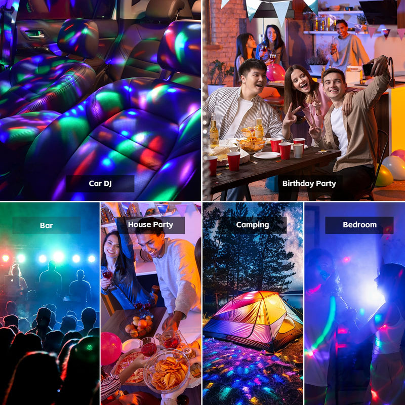 Disco Ball for Car Disco Lights with Sound Activated Multicolor Lights Mini Disco Ball DJ Disco Lights for Car Room Music Lights (Music Synchronization) music synchronization