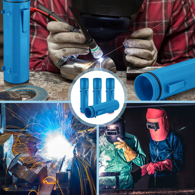 Zonon 2 Pcs Welding Rod Storage Tube 14 Inch Stick Electrode Storage Container Airproof Waterproof Canister (holds 350mm / 13.7in Rods)(Blue) Blue