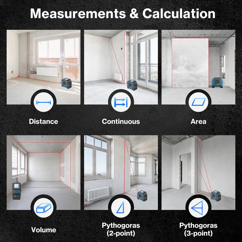 2-in-1 Laser Tape Measure, Lytool 130Ft/40m Laser Measurement Tool, 16Ft/5m Measuring Tape, Digital Laser Tape Measure with M/in/Ft/Ft+in Units, LCD Display, Self-Locking Tape, Belt Clip - NewNest Australia