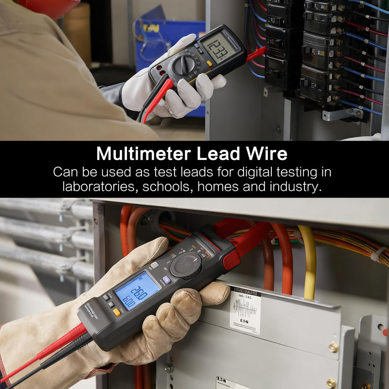 60 Inch Multimeter Insulated Test Leads,Soft Silicone Test Leads Compatible with Multimeter, Voltmeter, Clamp Meter
