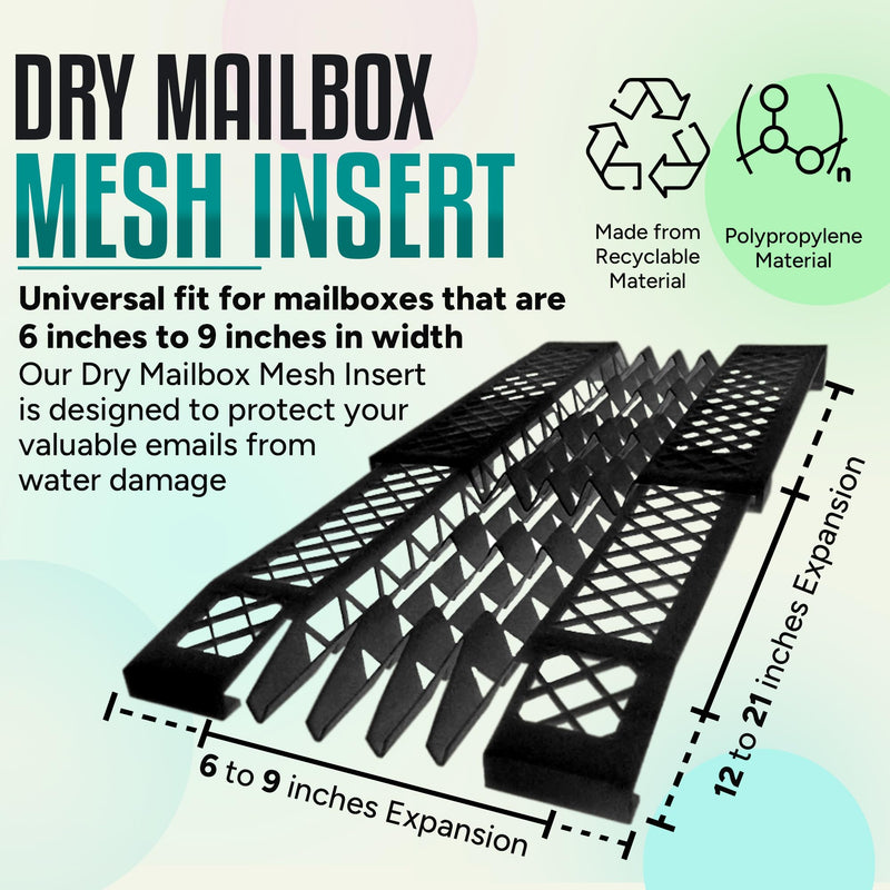 Dry Mailbox Plastic Mailbox Insert Mesh - Elevated Mailbox Tray to Keep Mails High - Expandable Heavy Duty Mailbox Accessories - Mailbox not Included