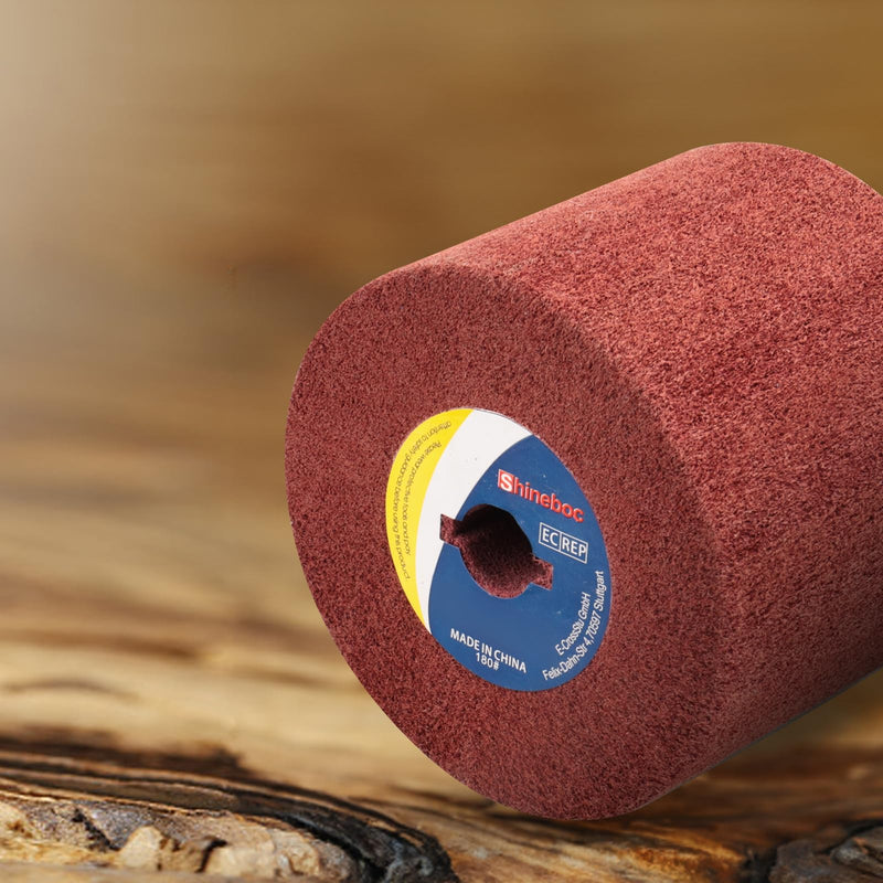 80 Grit Surface Conditioning Tool Drum,4.7" x 4" Burnishing Polishing Wheel Drum for Metal Stainless Steel Wood Surface Conditioning Treatment Red 80 Girt