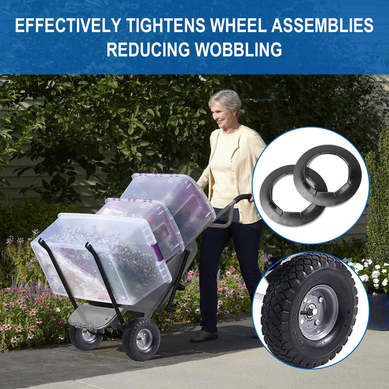 Push Nuts for Dolly Wheel Lock Washers, Hard-to-Find Spring Steel Push-On Pushnuts Fits 5/8" Dolly Axle Rods for Most Dolly Axle Rods, Wheel Replacements Parts with Oiled Phosphate Finish, 10 Pack