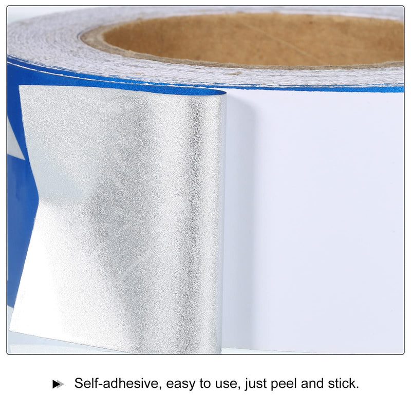 PATIKIL White on Blue Color Arrow Tape Vinyl Stickers Arrow Labels 50mm/1" for Pipe Markers, 1 Roll