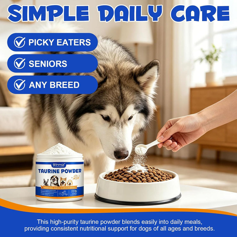 Taurine for Dogs,Taurine Supplement for Dogs,Taurine Supplement Powder for Dogs,Doggy Supps Taurine Powder,Easy-to-Mix Daily Supplement,Immune Support,Advanced Heart,Vision&Cognitive Support