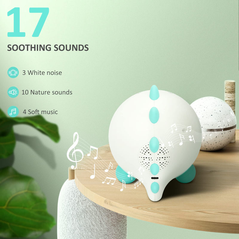 Kids Alarm Clock, Toddler Sleep Training Clock with Night Lights, Sound Machine, Time to Wake Dinosaur Alarm Clock for Children, Gift Ideas for Kids Toddler Boy Girl (Green) Green