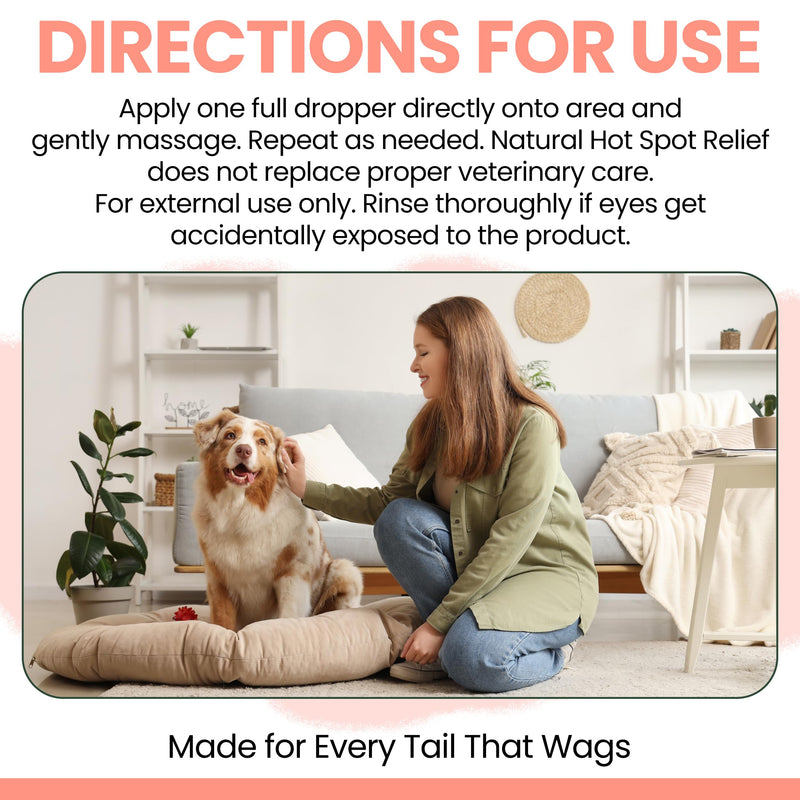 Chew + Heal Labs Natural Hot Spot Treatment for Dogs - 2 oz Soothing Oil for Hotspots and Itchy Skin with Natural Ingredients - Chlorhexidine Free - Good for Sensitive Skin - Made in the USA