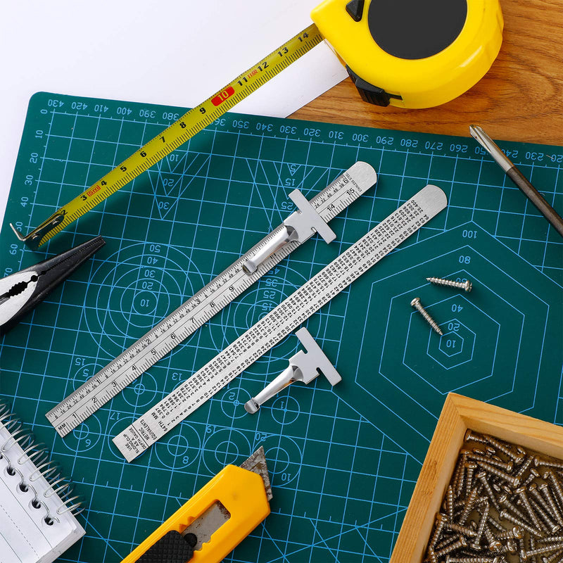 6 Inch 15 cm Pocket Ruler Flexible Precision Stainless Steel Ruler with Detachable Clips Stainless Steel Pocket Clip Scale Gauge Metric British System(3 Pieces) 3